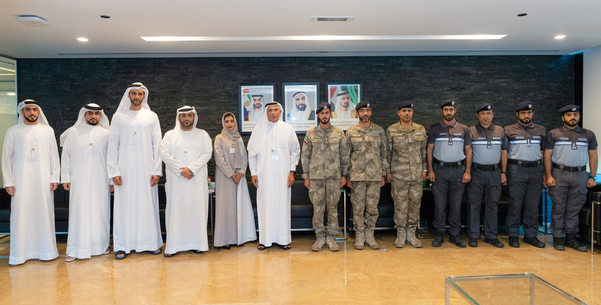 Federal Tax Authority and Abu Dhabi Police Special Patrol Department review results of the seizure of contraband goods 
